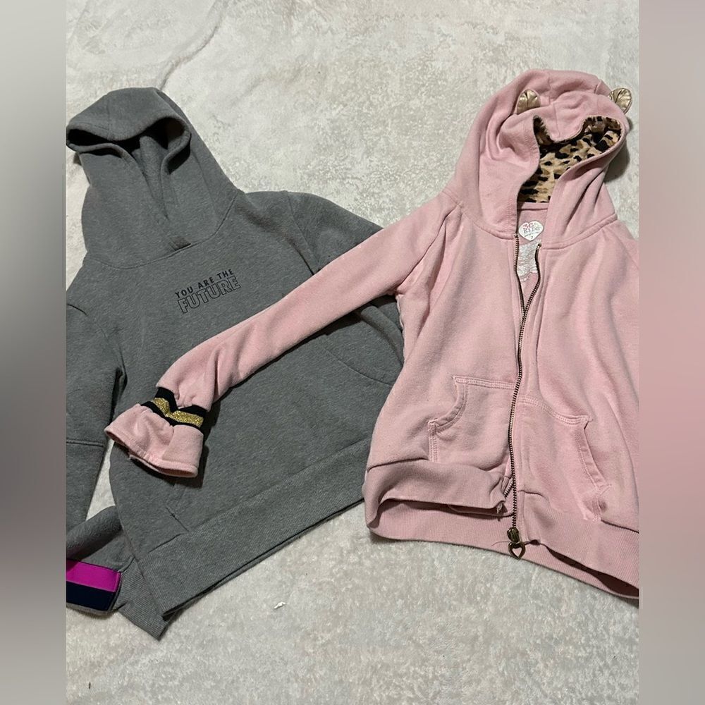 Sweatshirts - girls pack of 2 - pink / gray - size sm7/8 / 7